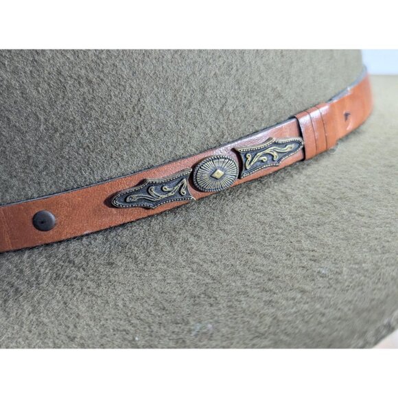FITS. Koala Olive Green Western hard felt cowboy hat, sturdy men's sun hat made - Picture 6 of 10